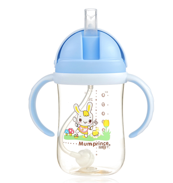 媽咪王子PPSU滑蓋防漏水壺240ml 藍色