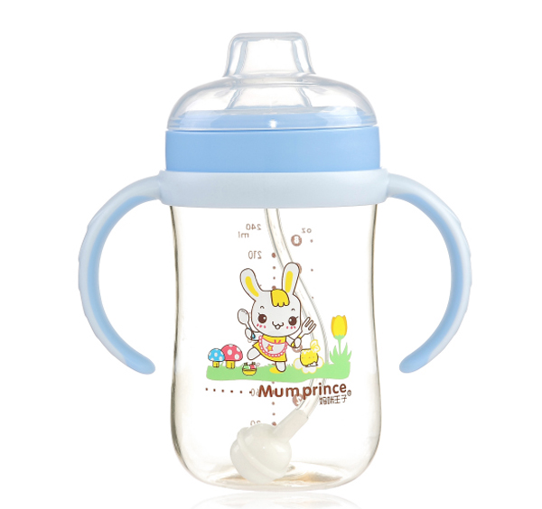 媽咪王子PPSU滑蓋防漏水壺240ml 鴨嘴 藍色