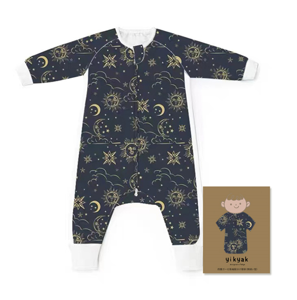 yikyak四層紗布長袖分腿睡袋(側(cè)拼款) 日月星辰.jpg