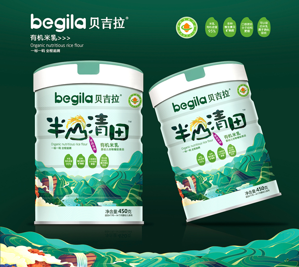 貝吉拉半山清田有機(jī)米乳 果蔬多維 聽裝