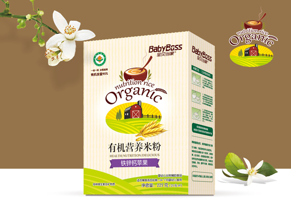 寶貝當(dāng)家鐵鋅鈣蘋果有機(jī)營(yíng)養(yǎng)米粉 盒裝