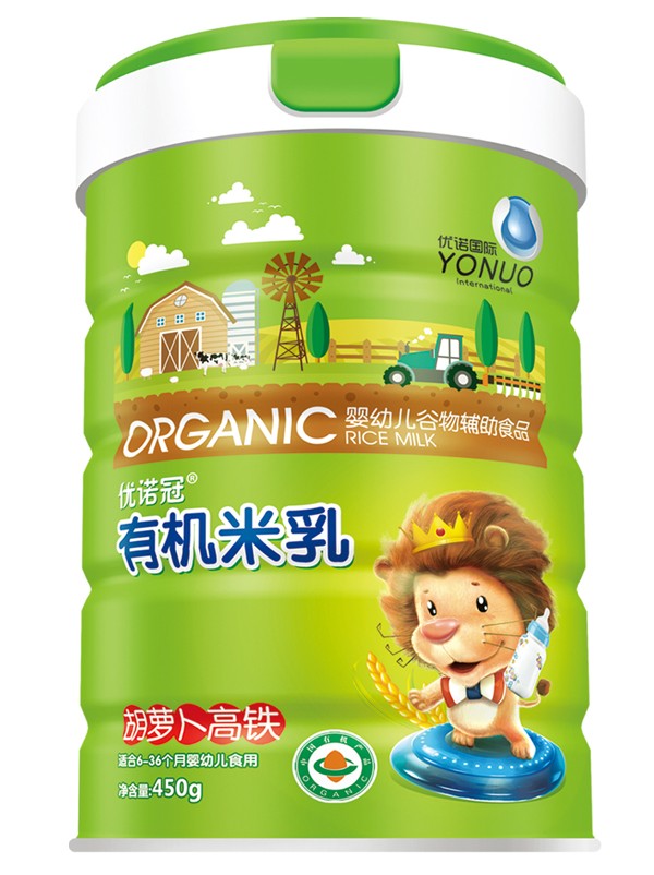 優(yōu)諾冠胡蘿卜高鐵有機米乳 聽裝