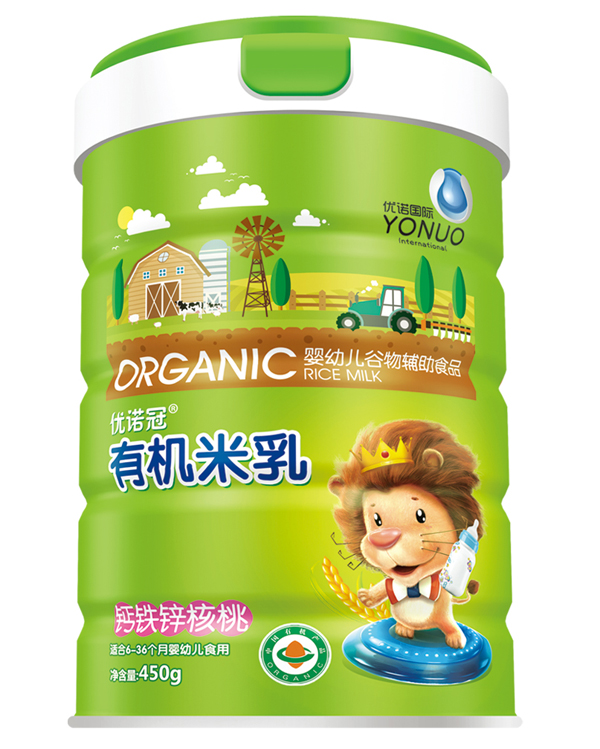 優(yōu)諾冠鈣鐵鋅核桃有機米乳 聽裝