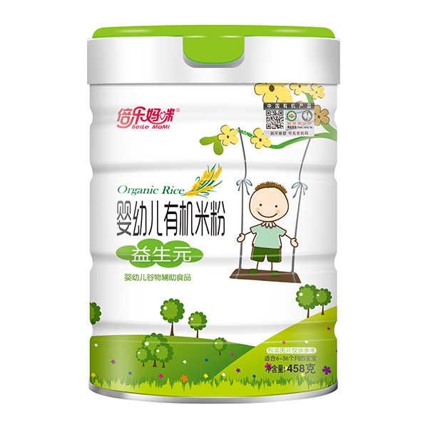 倍樂(lè)媽咪嬰幼兒有機(jī)米粉-益生元罐裝