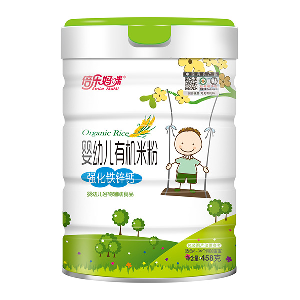 倍樂(lè)媽咪嬰幼兒有機(jī)米粉-強(qiáng)化鐵鋅鈣罐裝