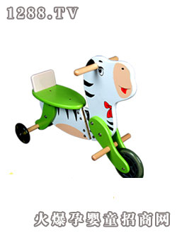 比好原木三輪車-斑馬