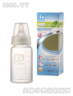 樂樂寶貝150ml標(biāo)準(zhǔn)口徑晶鉆玻璃奶瓶