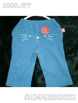 泰迪熊家族藍色童褲