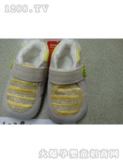 麗嬰房灰色黃條yinge鞋