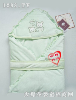 多比兔綠色yinge抱被