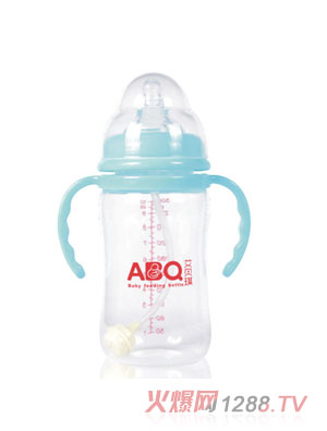 艾貝琪300ML寬口自動(dòng)帶柄PP奶瓶A9166