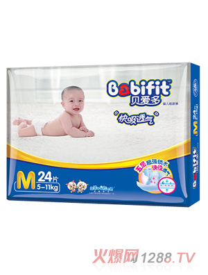 貝愛多快吸透氣紙尿褲M碼24片