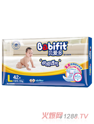 貝愛多快吸透氣紙尿褲L碼42片