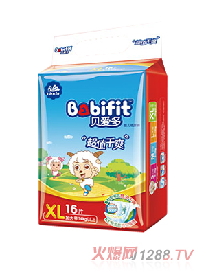貝愛(ài)多超值干爽紙尿褲XL碼16片