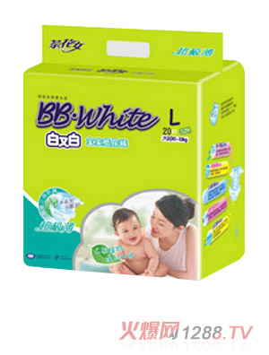 白又白寶寶紙尿褲綠色L