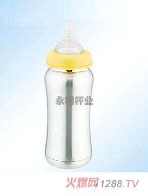 標(biāo)口黃不銹鋼真空奶瓶