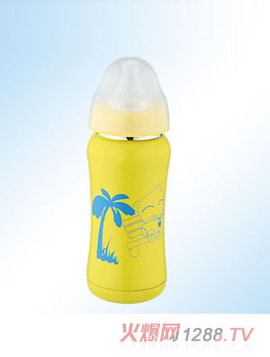 黃色不銹鋼真空奶瓶