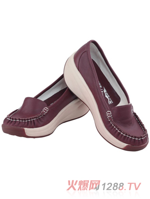 懶洋洋yunf散步鞋酒紅色