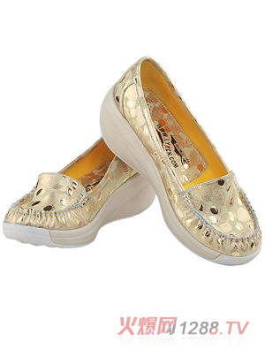 懶洋洋yunf散步鞋淺金色