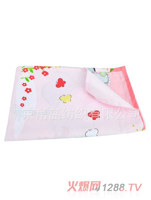 KIDS ATTACHyinge印花淺粉色床單