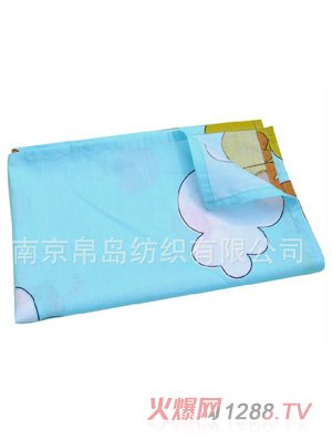 KIDS ATTACHyinge印花藍(lán)色床單