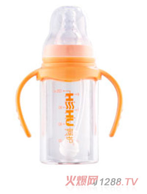 呵護120ml標口晶鉆玻璃奶瓶自動握把