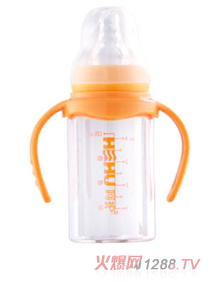 呵護120ml標口晶鉆玻璃握把奶瓶