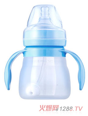 呵護(hù)140ml寬口硅膠奶瓶自動(dòng)握把