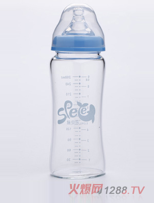 施貝樂弧形標(biāo)口玻璃奶瓶NKH01-260