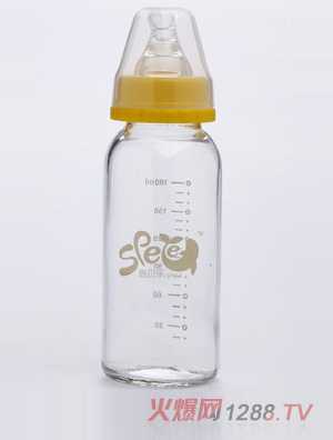 施貝樂黃色直身玻璃奶瓶180mlLBZ08