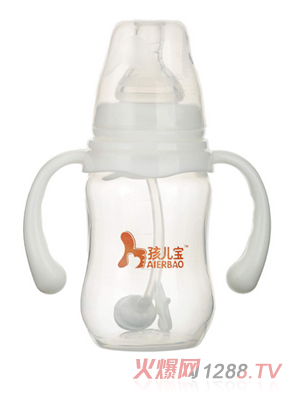 孩兒寶白色標(biāo)口圓弧自動PP奶瓶150ml