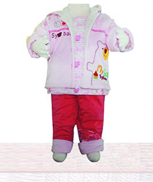 圣嬰寶貝比小熊立領(lǐng)開胸兩件棉套