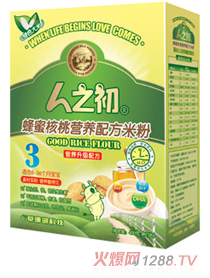 人之初youe蜂蜜核桃米粉3段盒裝