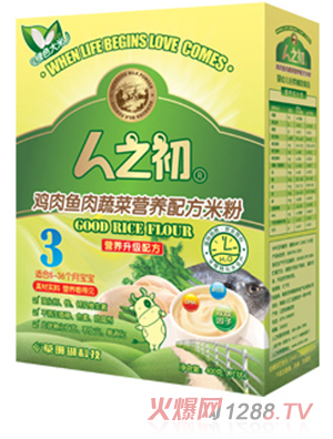 人之初youe雞肉魚肉蔬菜米粉3段盒裝