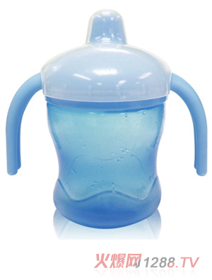 媽媽易yinge波浪學(xué)水杯雙耳學(xué)飲杯藍(lán)色