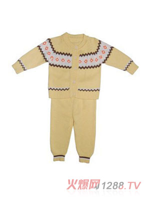 嬰比迪波浪提花開胸套