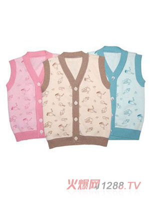 嬰比迪細(xì)針印花背心