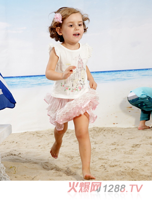 丑丑時尚童裙粉色