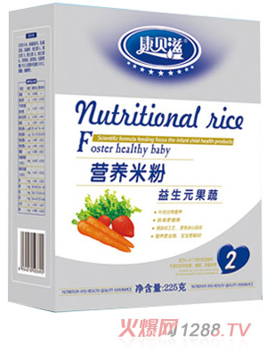康貝滋225g盒裝益生元果蔬營(yíng)養(yǎng)米粉3段