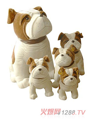 奇異絨毛玩具小花狗