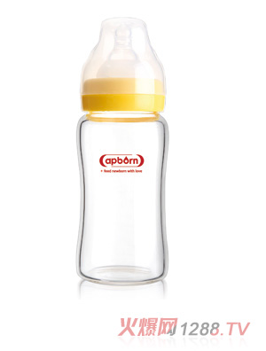 愛哺生240ml寬口玻璃奶瓶（M）