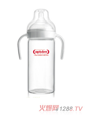 愛哺生240ml特寬握把玻璃奶瓶（M）