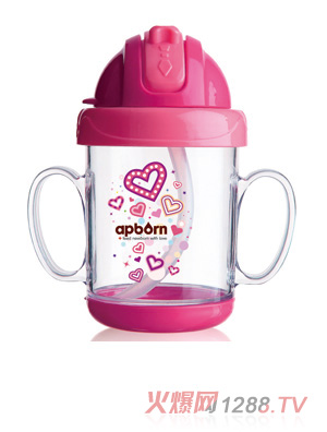 愛哺生樂飲握把吸管水杯（180ml）