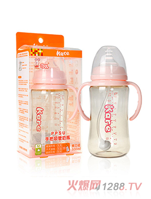 可兒KR-1068寬口手把自動(dòng)PPSU奶瓶300ml