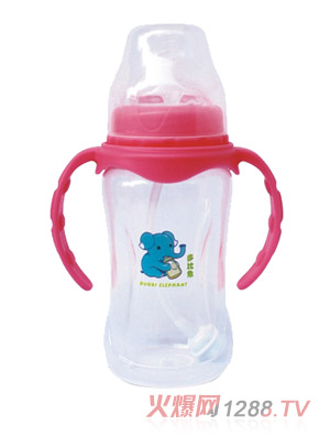 多比象帶手柄yinge奶瓶自動(dòng)粉色