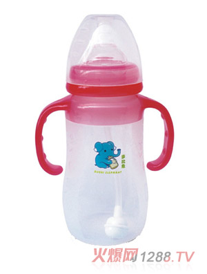 多比象帶柄yinge自動(dòng)奶瓶粉色