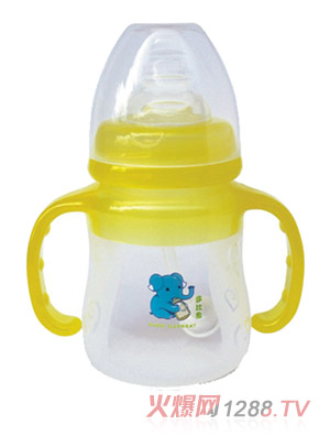 多比象帶柄yinge自動(dòng)奶瓶黃色