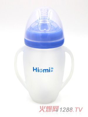 海米硅膠寬口自動(dòng)奶瓶藍(lán)色