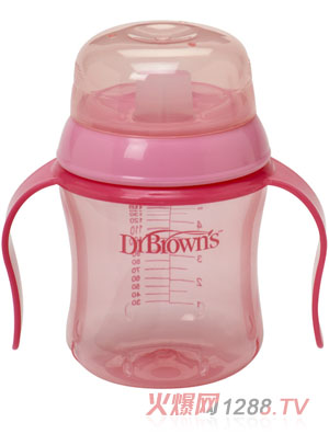布朗博士6安士軟吸嘴學飲杯粉色