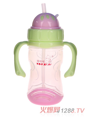 優(yōu)嘻噯yingye兩用水壺（260ml寬口徑）粉色